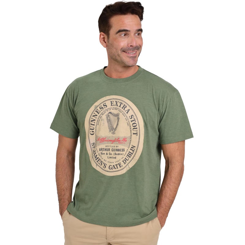 Guinness Green Extra Stout Beer Mens Distressed Cotton Tshirt | Official Merchandise Gaelic tees Unisex - Image 1